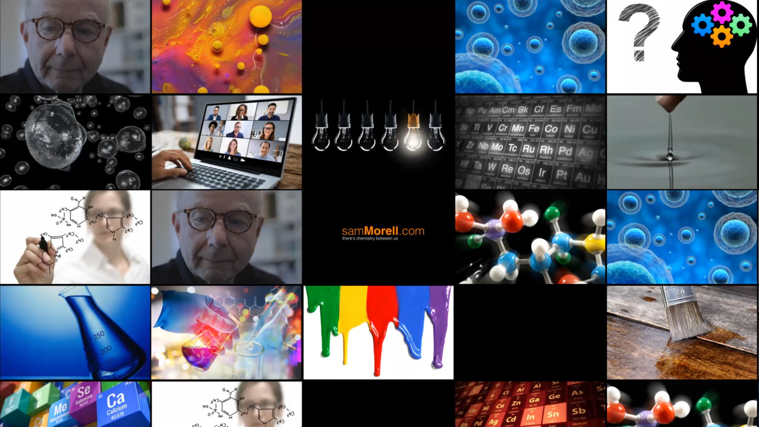 Montage of various abstract graphics and chemical images